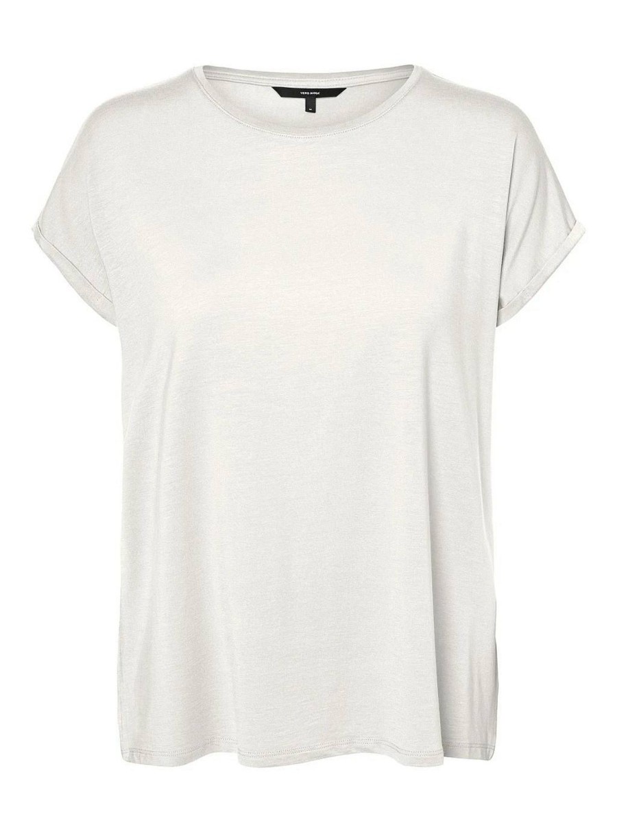 Donna VERO MODA T-Shirts | Maya Plain Ss Top Curve - T-Shirt Girocollo