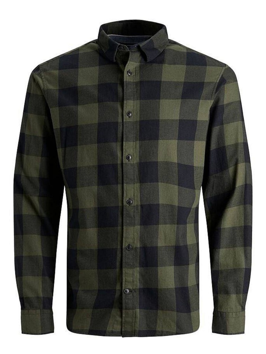 Uomo JACK & JONES Camicie | Gingham Twill Shirt - Camicia A Quadri