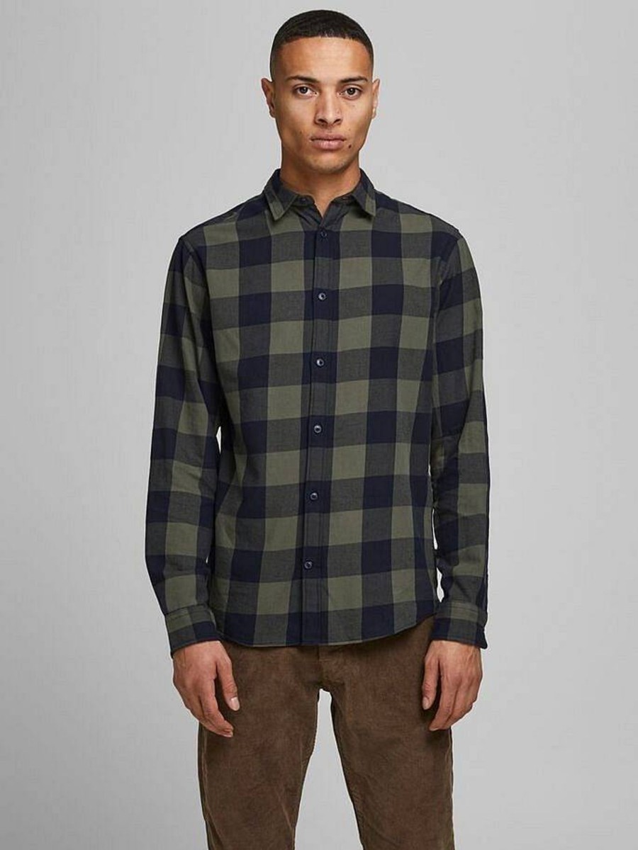 Uomo JACK & JONES Camicie | Gingham Twill Shirt - Camicia A Quadri