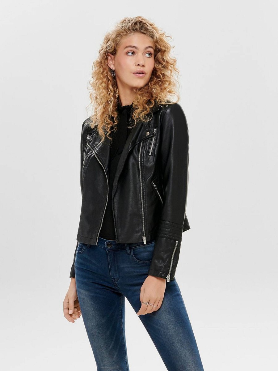 Donna ONLY Giubbotti E Cappotti | Onlgemma - Faux Leather Biker Otw