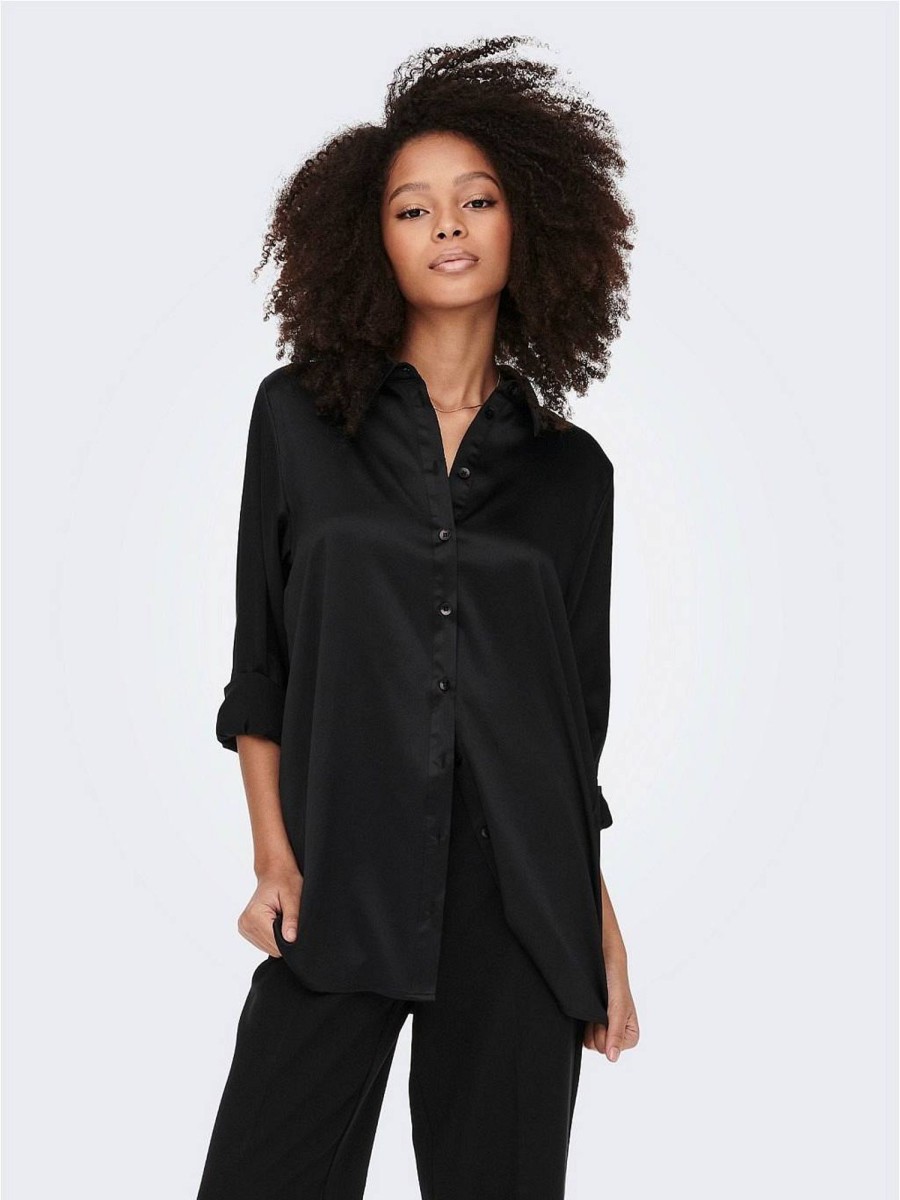 Donna ONLY Camicie | Victoria L/S Loose Satin Shirt - Camica