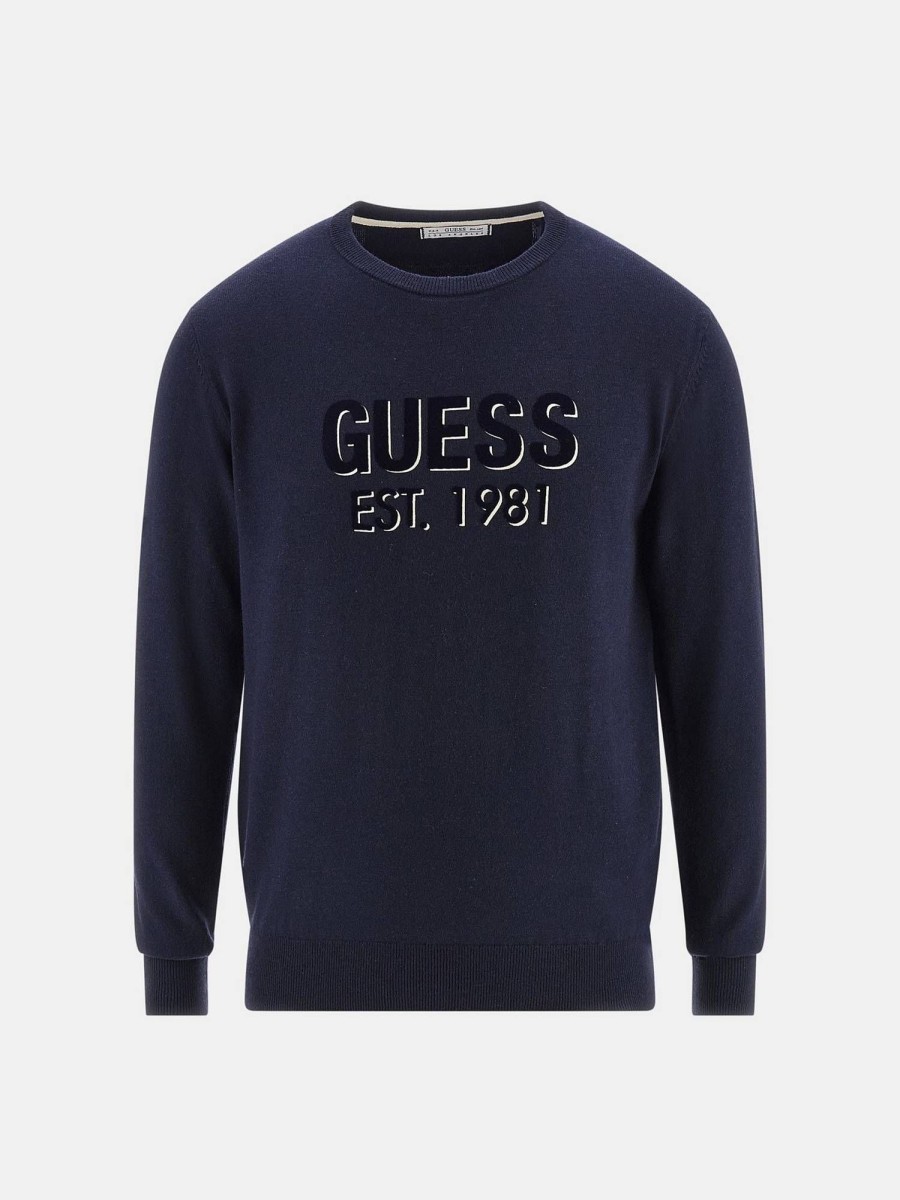 Uomo GUESS Maglieria | Virgil Ls Cn Logo Sweater - Maglione Misto Lana