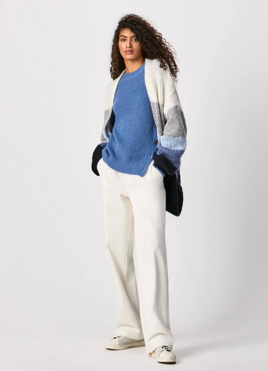 Donna PEPE JEANS Pullover E Cardigan | Alison - Cardigan A Righe Grandi