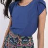 Donna MOLLY BRACKEN T-Shirts | Ladies Woven Top - T-Shirt Con Maniche A Petalo