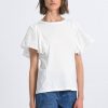 Donna MOLLY BRACKEN T-Shirts | Ladies Knitted Tee - T-Shirt Con Maniche Volant