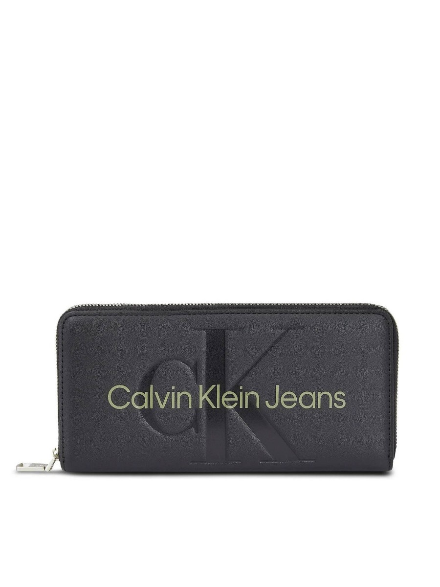 Donna CALVIN KLEIN JEANS Portafogli E Portacarte | Sculpted Zip Around - Portafoglio Con Logo