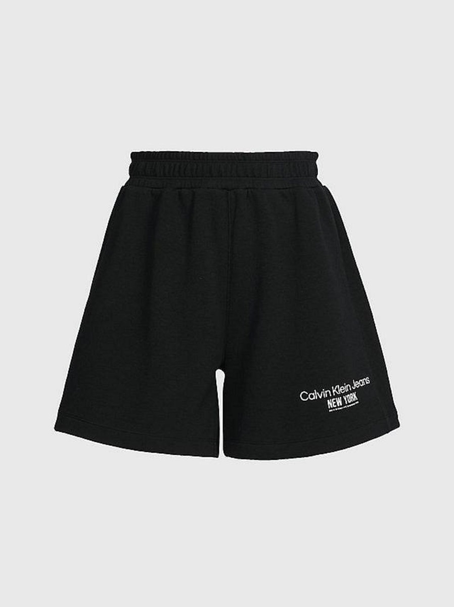 Donna CALVIN KLEIN JEANS Shorts | Rib Insert Interlock Short - Pantaloncini Da Tuta