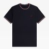 Uomo FRED PERRY T-Shirts | T-Shirt Con Doppia Riga