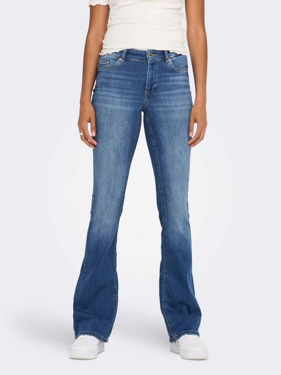 Donna ONLY Denim Jeans | Blush Mid Flared - Jeans