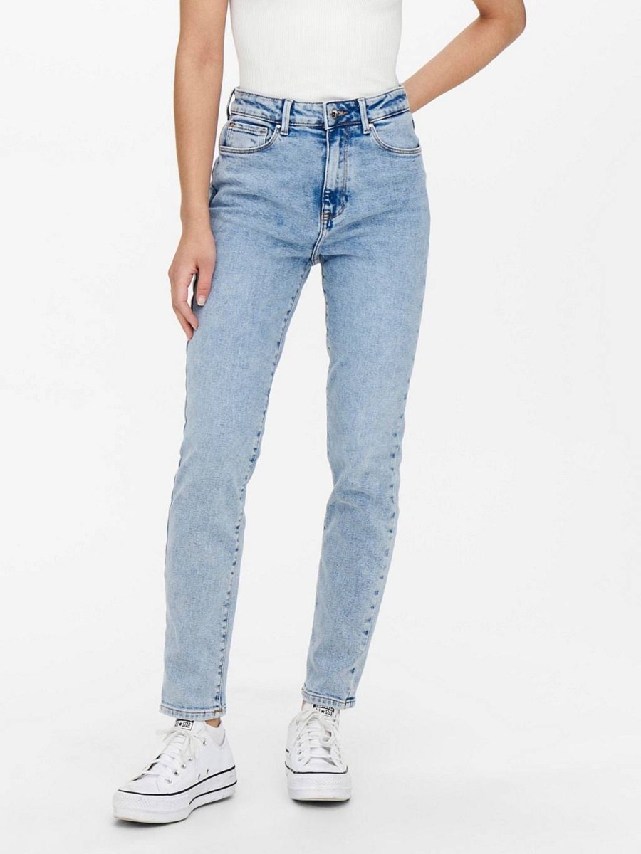 Donna ONLY Denim Jeans | Emily Stretch Hw St Ak Denim - Jeans Straight Fit