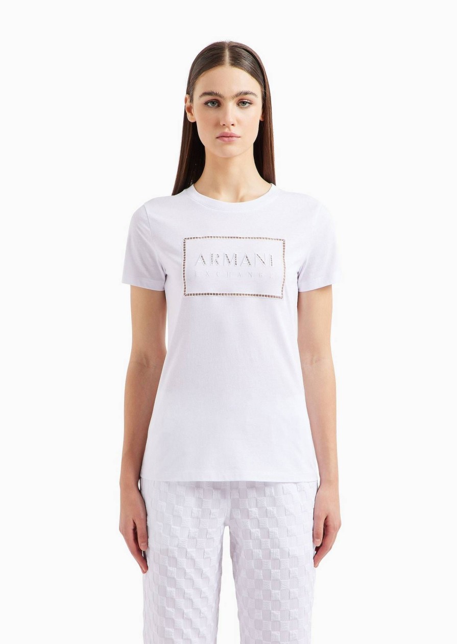 Donna ARMANI EXCHANGE T-Shirts | T-Shirt Con Logo Traforato