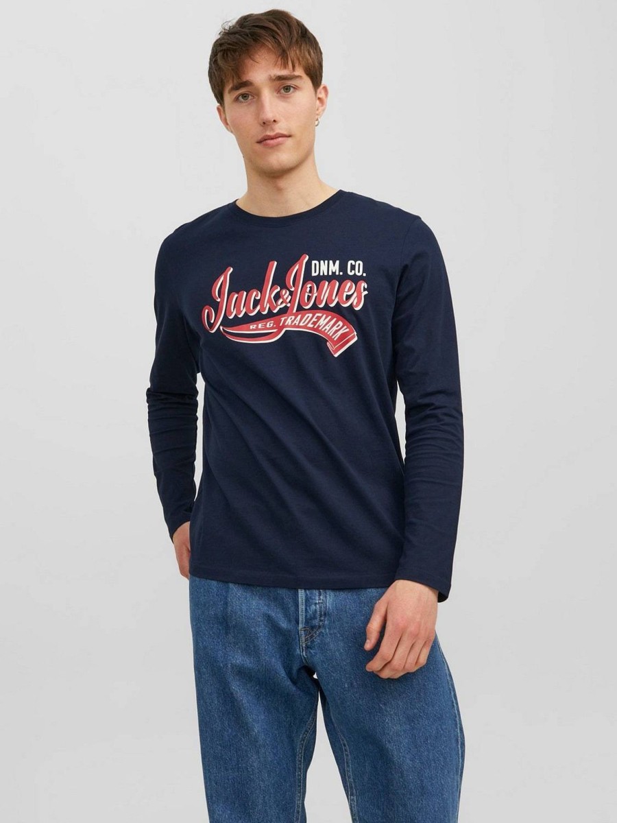 Uomo JACK & JONES T-Shirts | Logo Tee Ls O Neck - T-Shirt A Manica Lunga