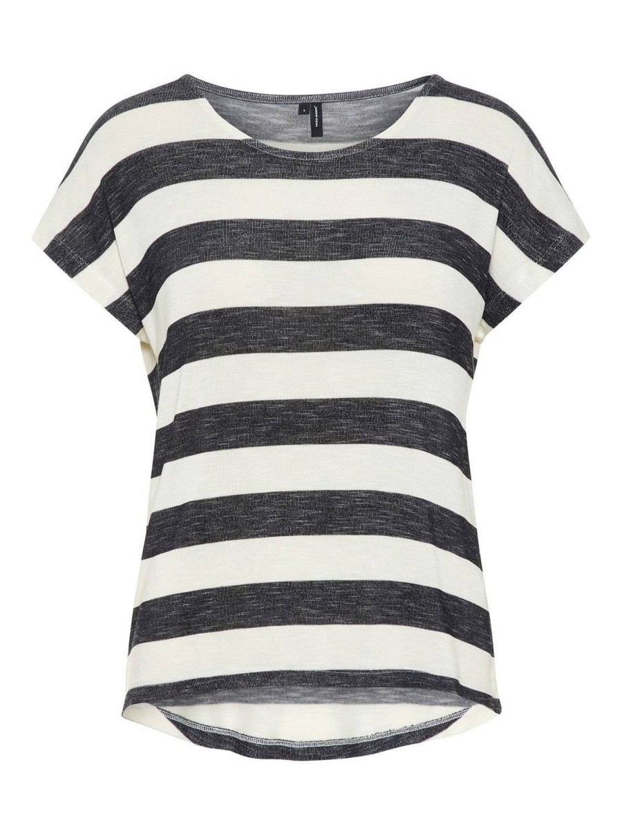 Donna VERO MODA T-Shirts | Wide Stripe Top - T-Shirt A Righe