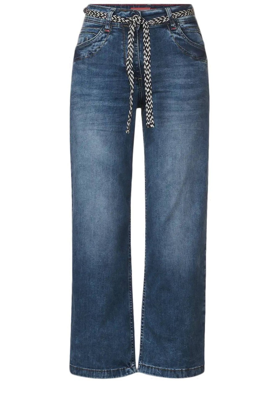 Donna CECIL Denim Jeans | Neele Mid Blue - Jeans Cropped A Vita Alta