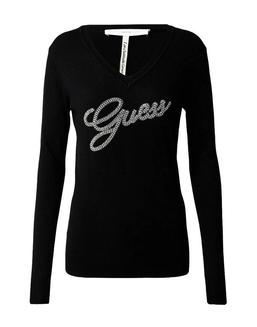 Donna GUESS Pullover E Cardigan | Laure Vn Logo Sweater - Maglia