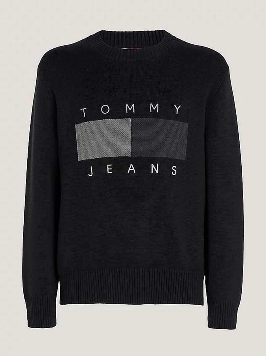 Uomo TOMMY HILFIGER Maglieria | Tjm Rlx Tonal Flag Sweater - Maglione Con Logo