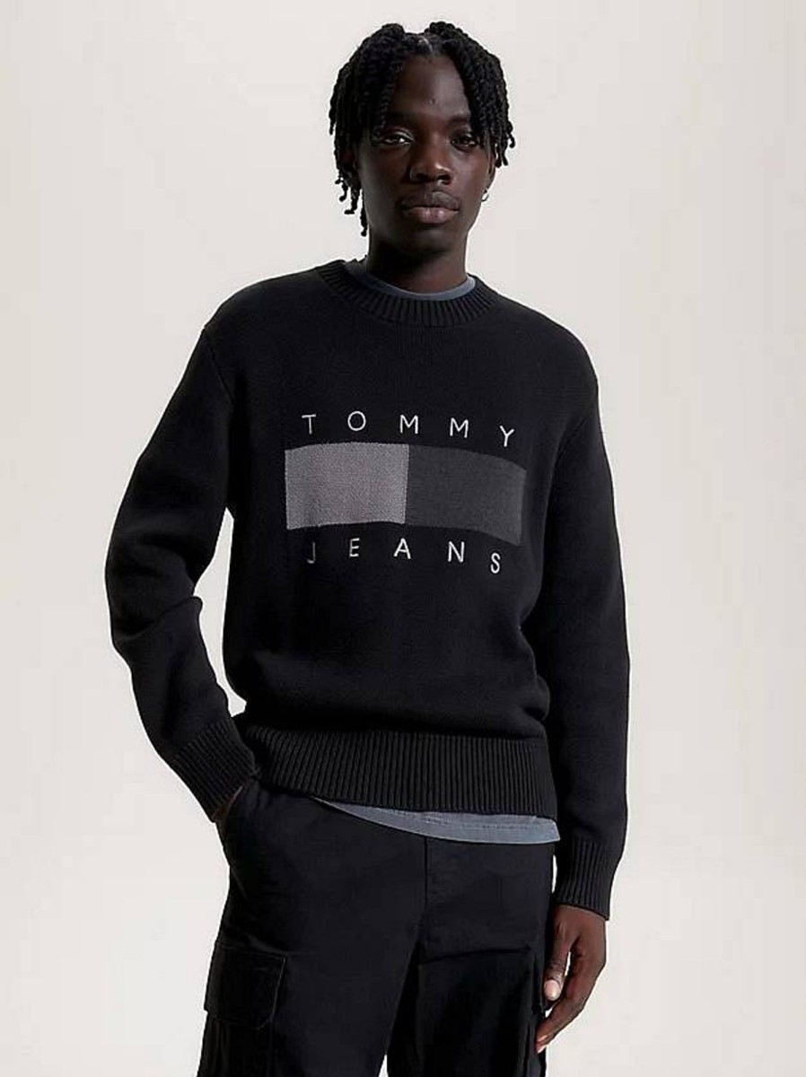 Uomo TOMMY HILFIGER Maglieria | Tjm Rlx Tonal Flag Sweater - Maglione Con Logo