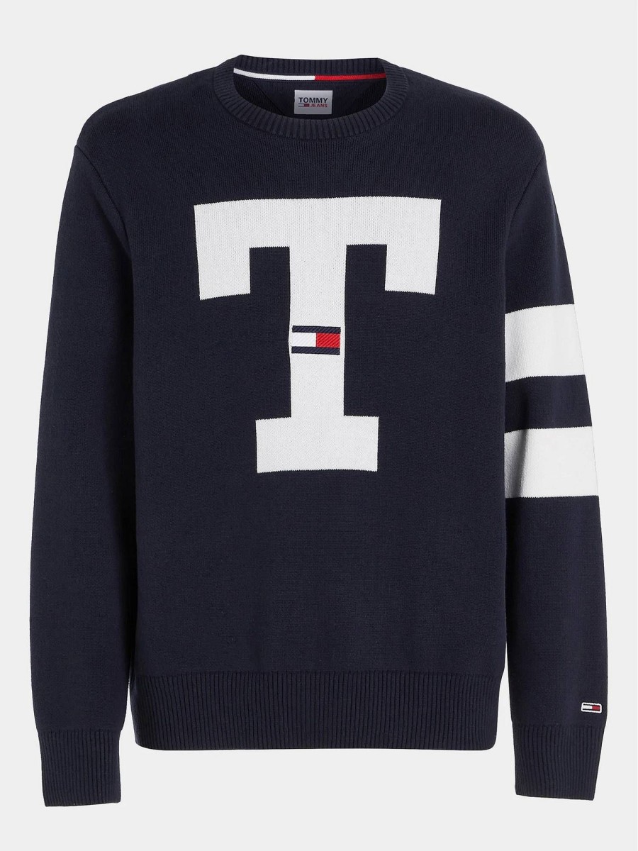 Uomo TOMMY HILFIGER Maglieria | Tjm Rlx Letter Sweater - Maglione Maxi Lettera