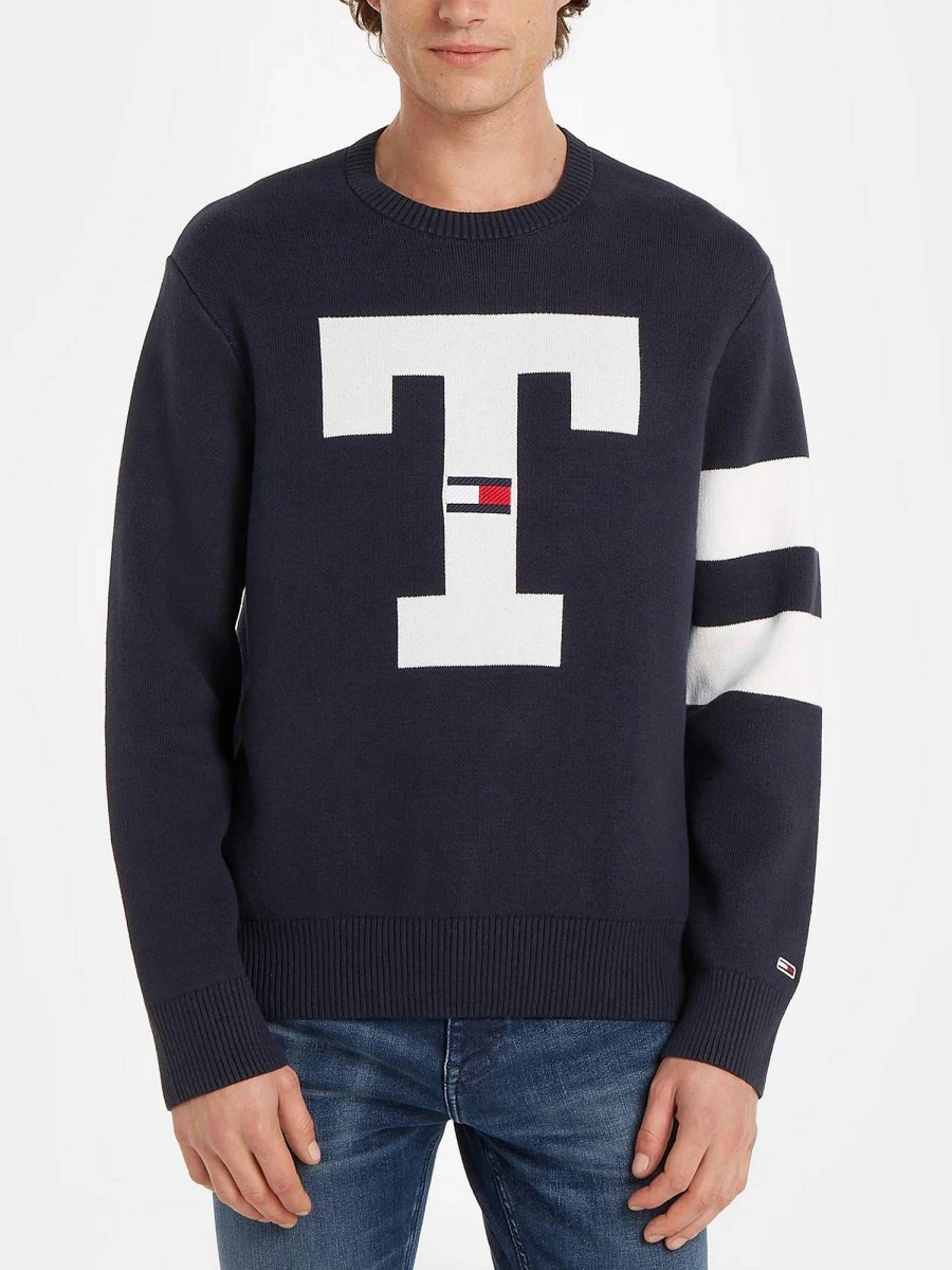 Uomo TOMMY HILFIGER Maglieria | Tjm Rlx Letter Sweater - Maglione Maxi Lettera