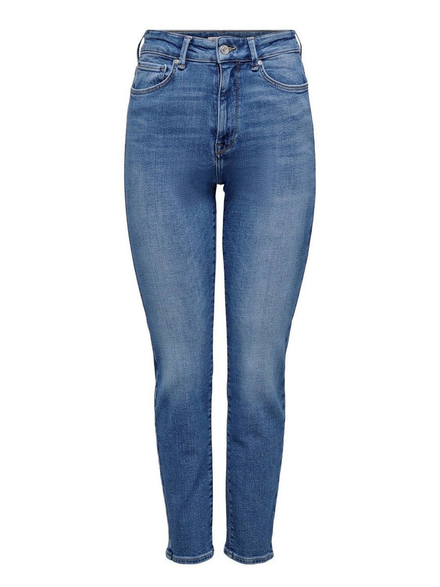 Donna ONLY Denim Jeans | Emily - Stretch Hw Straight Ankle Jeans