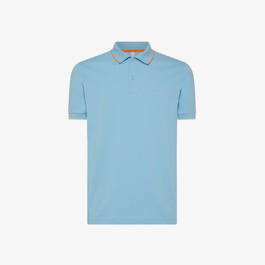 Uomo SUN 68 Polo | Polo Small Stripes On Collar