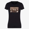 Donna ARMANI EXCHANGE T-Shirts | T-Shirt Di Cotone Con Paillettes E Logo