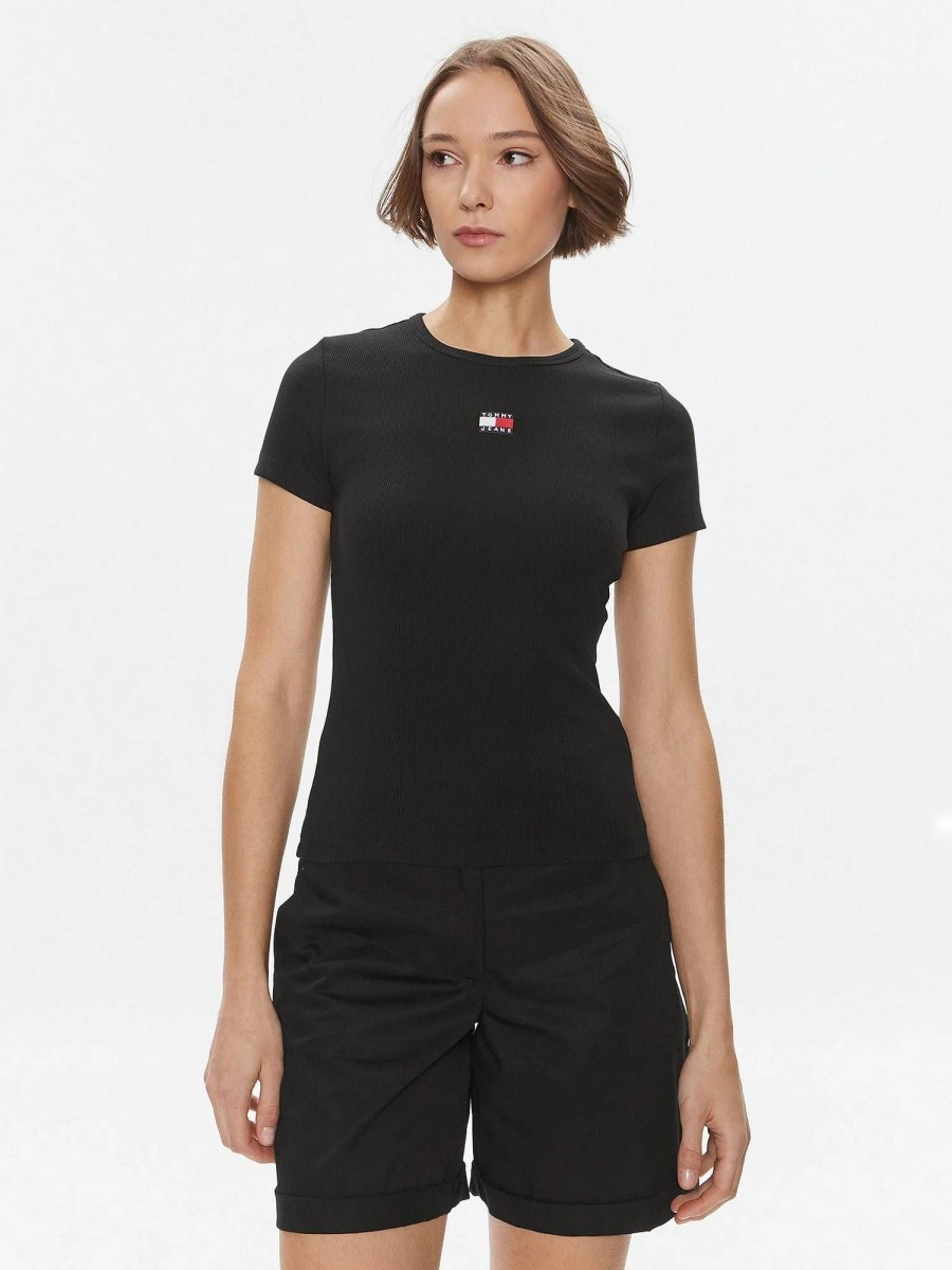 Donna TOMMY HILFIGER T-Shirts | Slim Badge Rib Tee