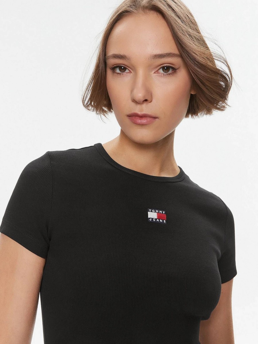 Donna TOMMY HILFIGER T-Shirts | Slim Badge Rib Tee