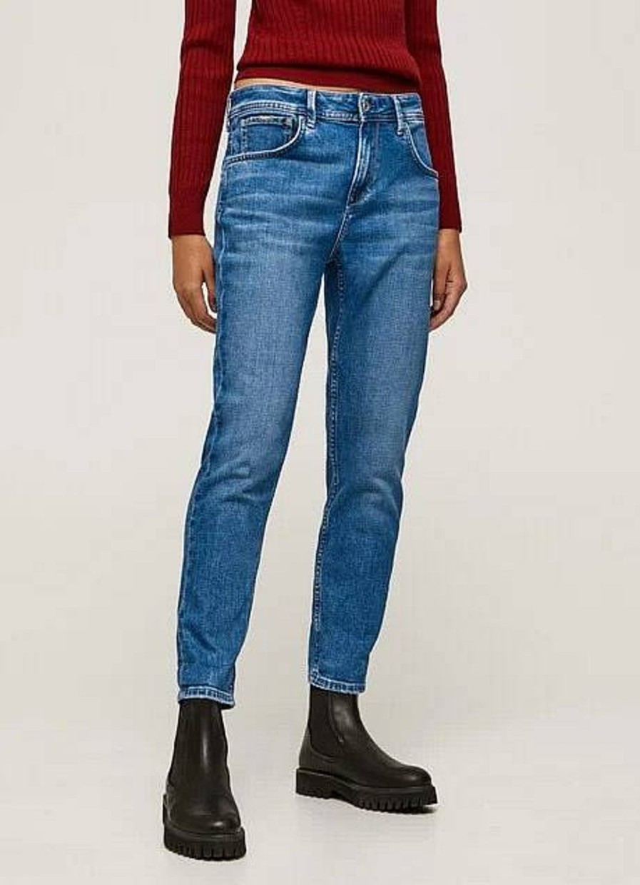 Donna PEPE JEANS Denim Jeans | Violet Denim Pants - Jeans Mom Fit