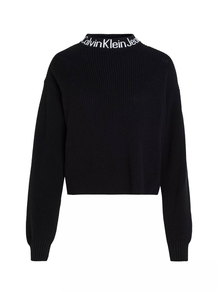 Donna CALVIN KLEIN JEANS Pullover E Cardigan | Logo Intarsia Loose Sweater - Maglione Collo Alto