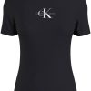 Donna CALVIN KLEIN JEANS T-Shirts | Monologo Slim Fit Tee - T-Shirt A Manica Corta