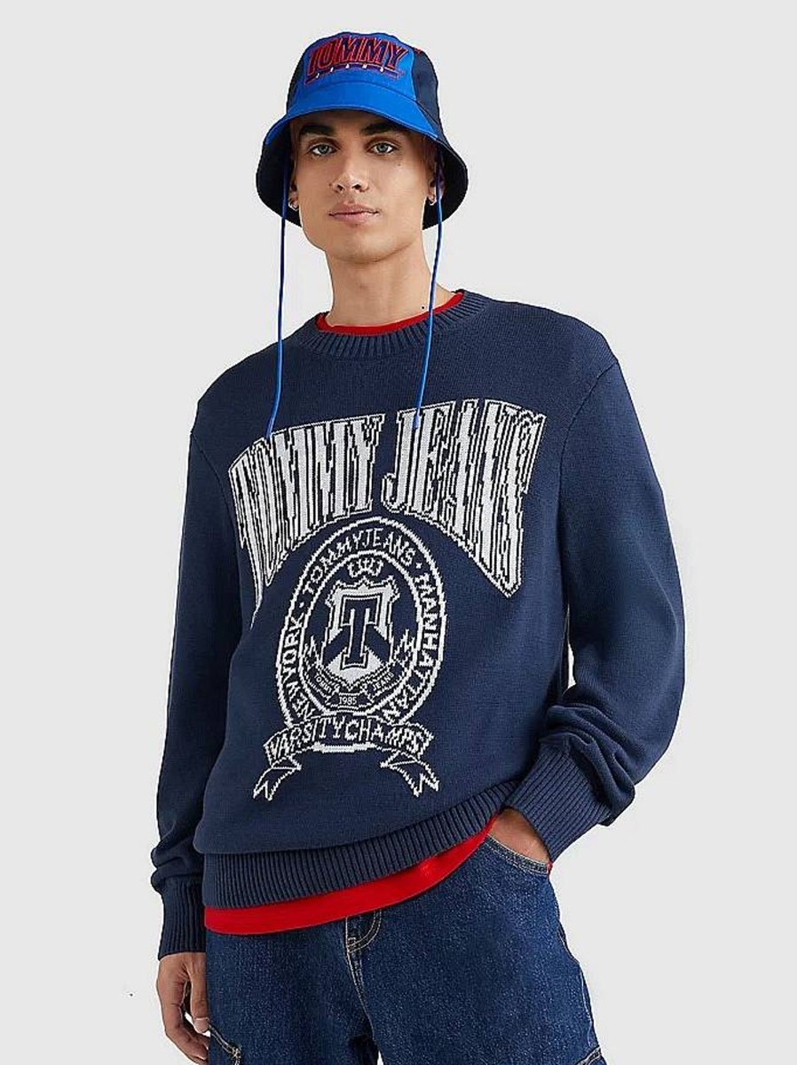 Uomo TOMMY HILFIGER Maglieria | Relaxed Varsity Jacquard Knit - Pullover Con Stampa