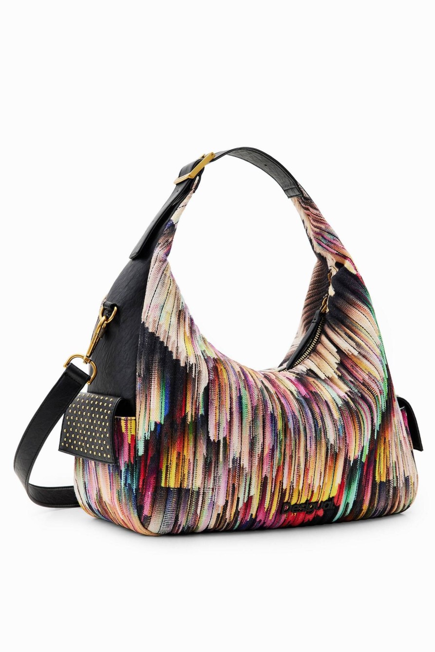 Donna DESIGUAL Borse A Spalla | Borsa Grande In Canvas Multicolore Con Tracolla