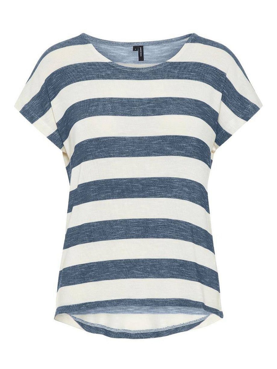 Donna VERO MODA T-Shirts | Wide Stripe Top - T-Shirt A Righe