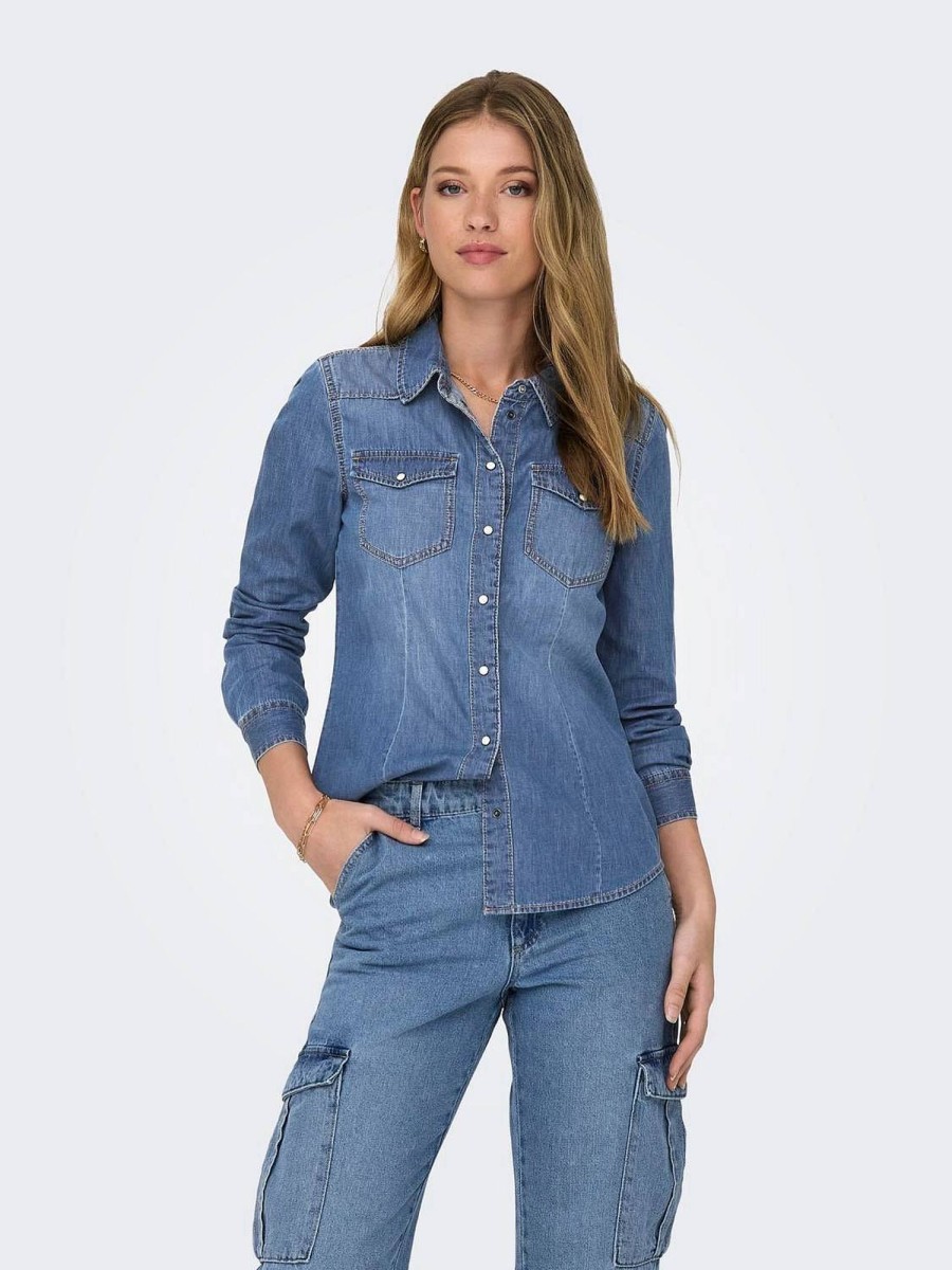 Donna ONLY Camicie | Lexa L/S Denim Shirt - Camicia In Jeans