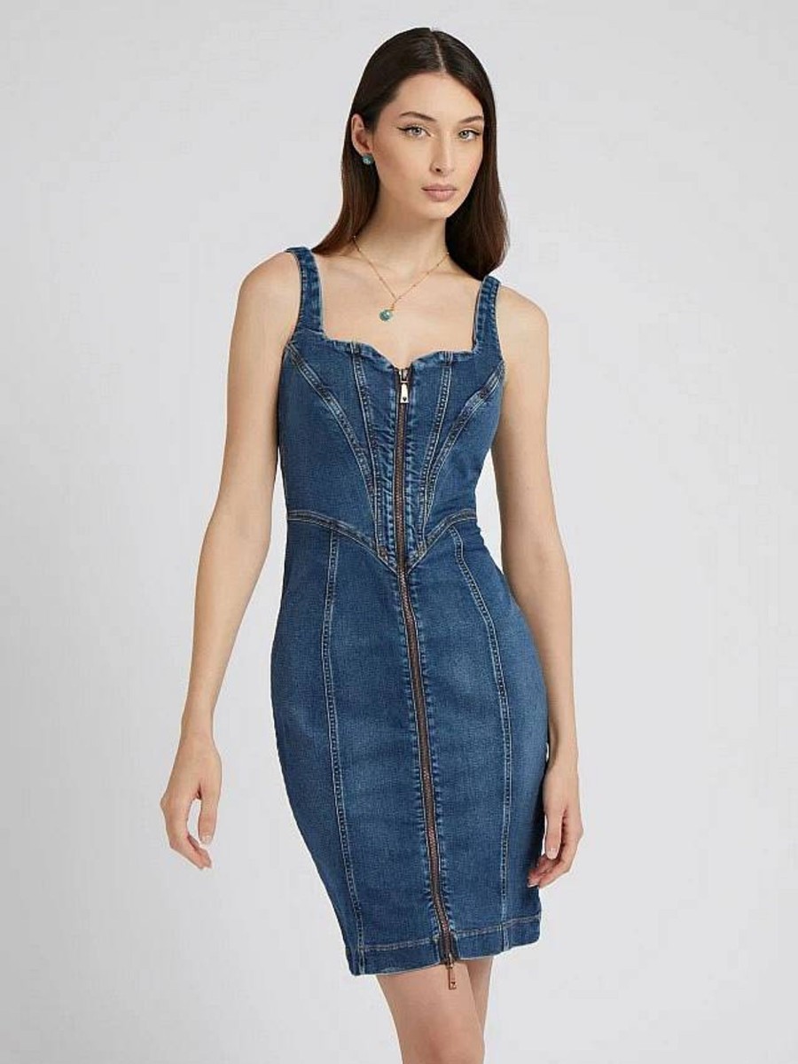 Donna GUESS Abiti E Vestiti | Lilamod Dress Denim - Abito Jeans Cerniera