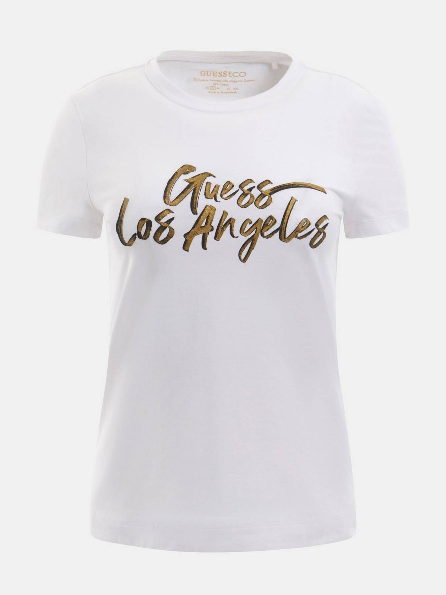 Donna GUESS T-Shirts | Tee Gold La - T-Shirt Lettering Logo