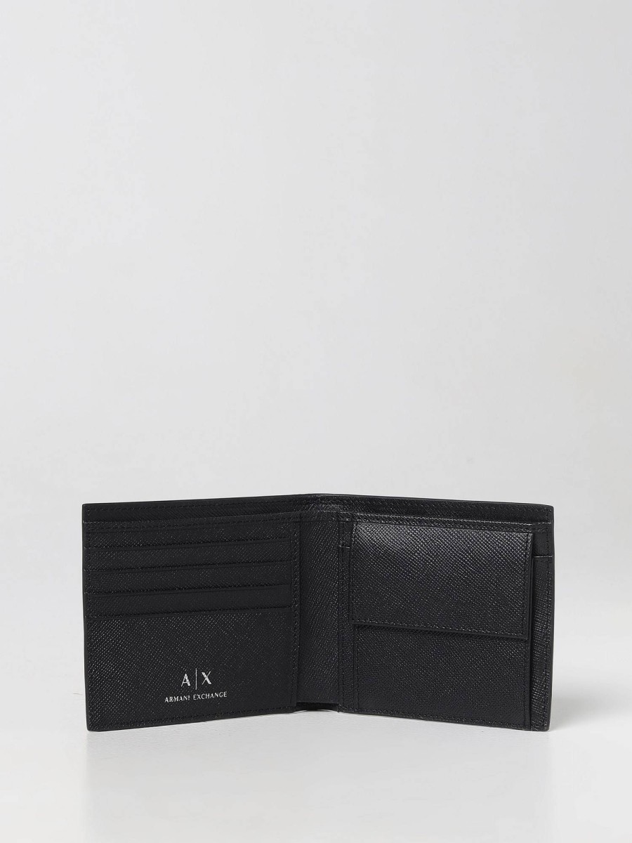 Uomo ARMANI EXCHANGE Portafogli | Bifold W/Coin - Portafoglio In Pelle Saffiano