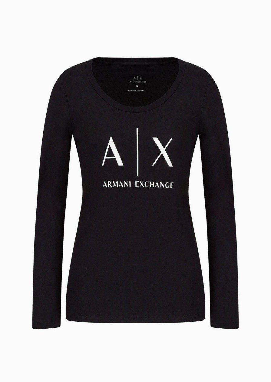 Donna ARMANI EXCHANGE T-Shirts | T-Shirt A Manica Lunga Con Logo