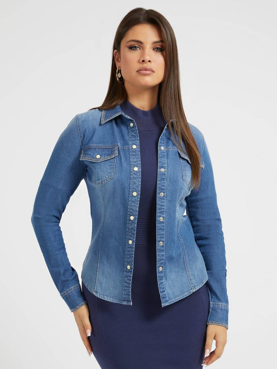 Donna GUESS Camicie | Slim Fit Shirt - Camicia Di Jeans