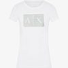 Donna ARMANI EXCHANGE T-Shirts | T-Shirt Di Cotone Con Paillettes E Logo