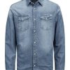 Uomo JACK & JONES Camicie | Sheridan Shirt Camicia Di Jeans