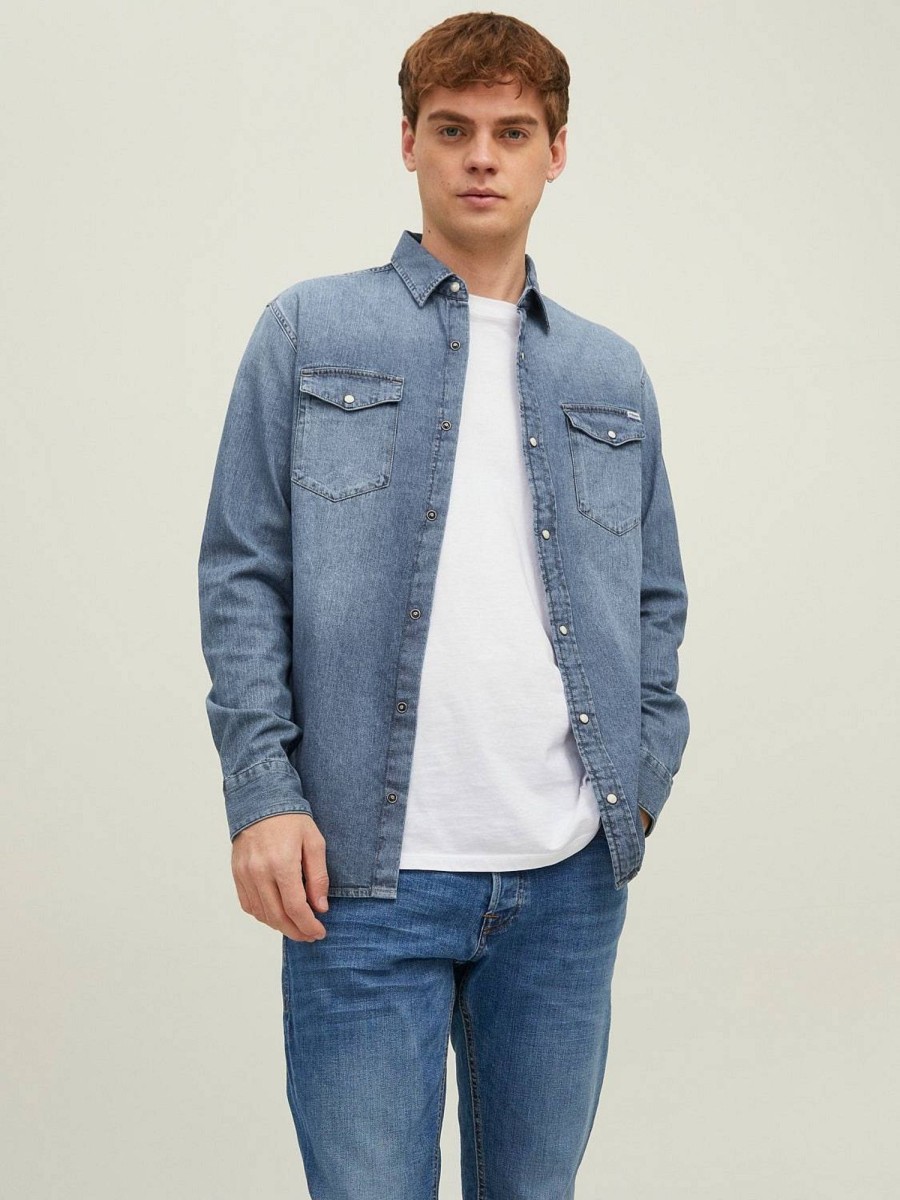 Uomo JACK & JONES Camicie | Sheridan Shirt Camicia Di Jeans