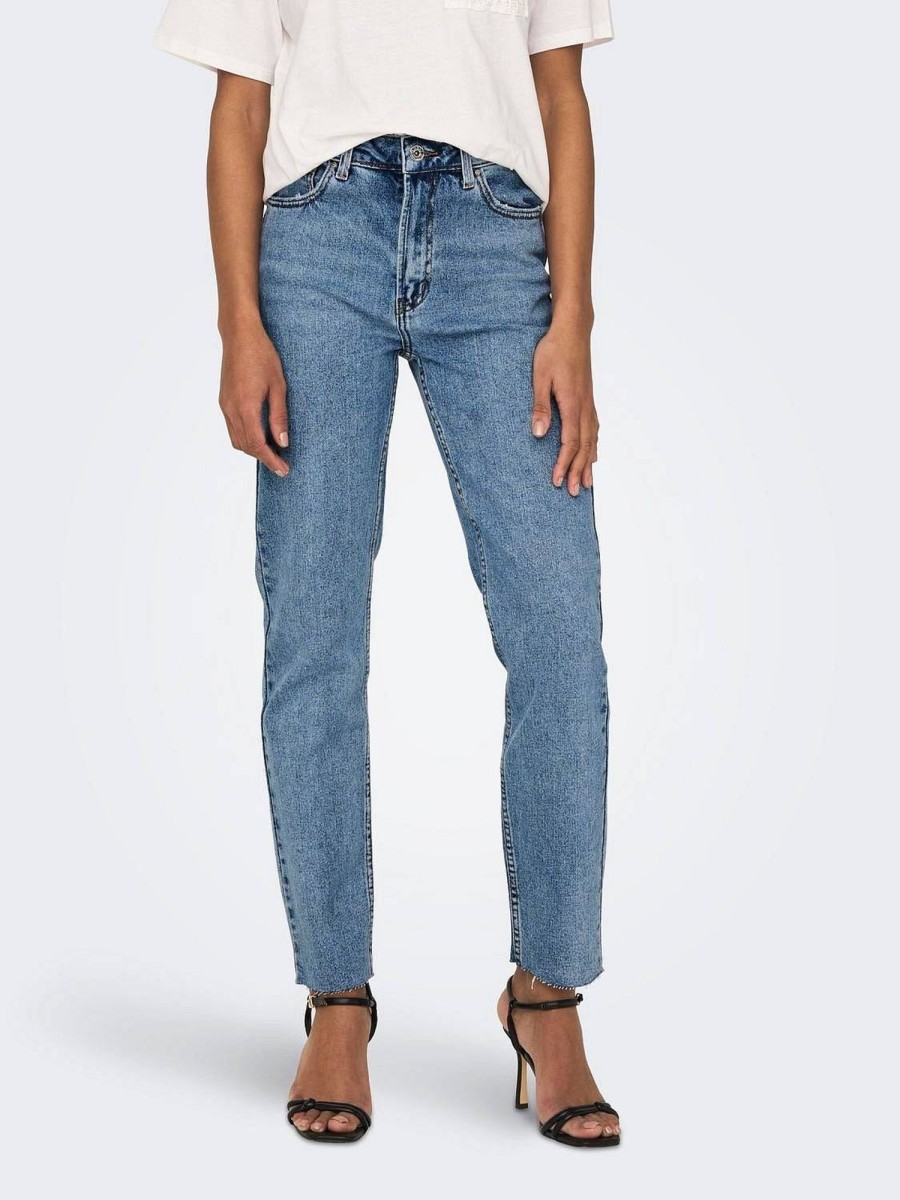 Donna ONLY Denim Jeans | Emily Hw St - Jeans Straight Ankle Fit