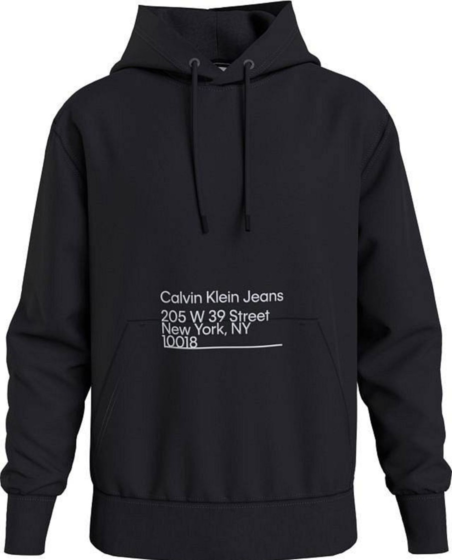 Uomo CALVIN KLEIN JEANS Felpe | Ck Address Logo Hoodie - Felpa Con Cappuccio