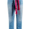 Donna YES ZEE Denim Jeans | Jeans Vita Alta Con Foulard