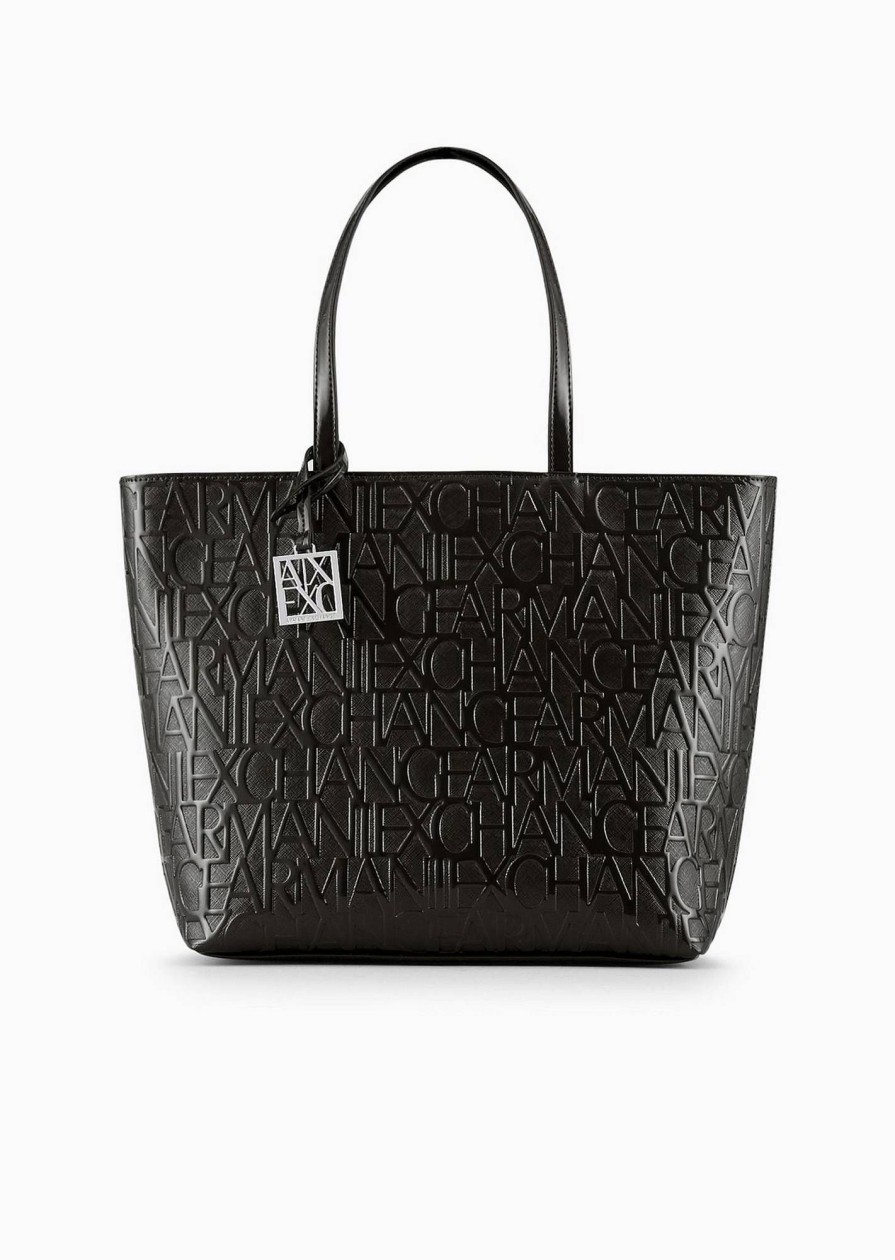 Donna ARMANI EXCHANGE Borse A Spalla | Shopping Bag Zip Top - Borsa A Spalla Lettering Logo