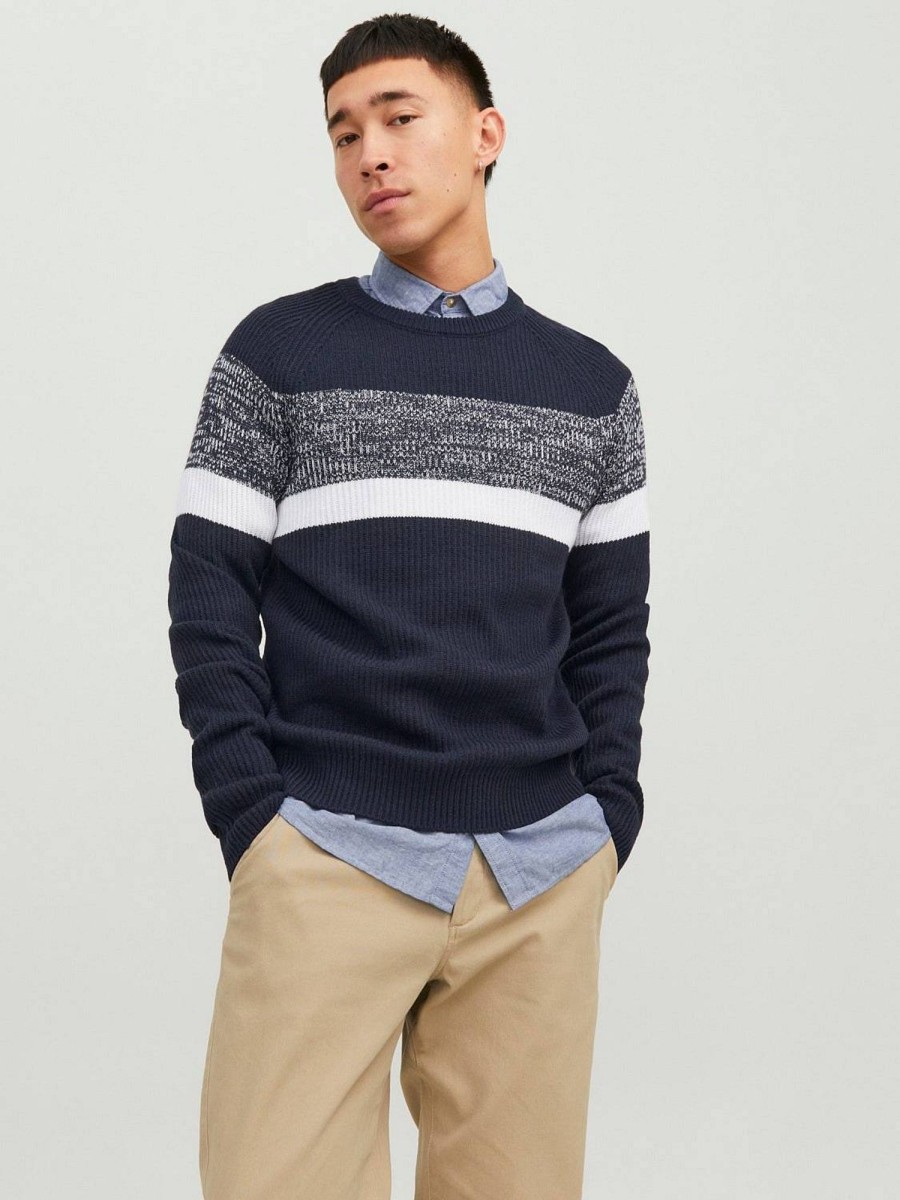 Uomo JACK & JONES Maglieria | Pannel Knit Crew Neck - Pullover