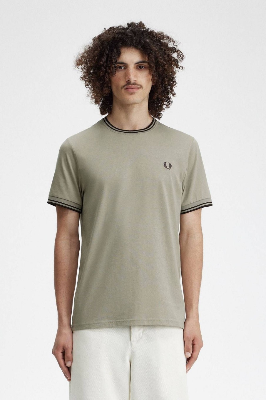 Uomo FRED PERRY T-Shirts | T-Shirt Con Doppia Riga