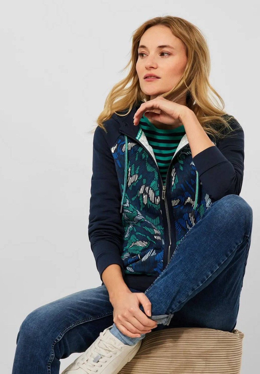 Donna CECIL Felpe | Solid Print Mix Jacket - Giacca Con Stampa